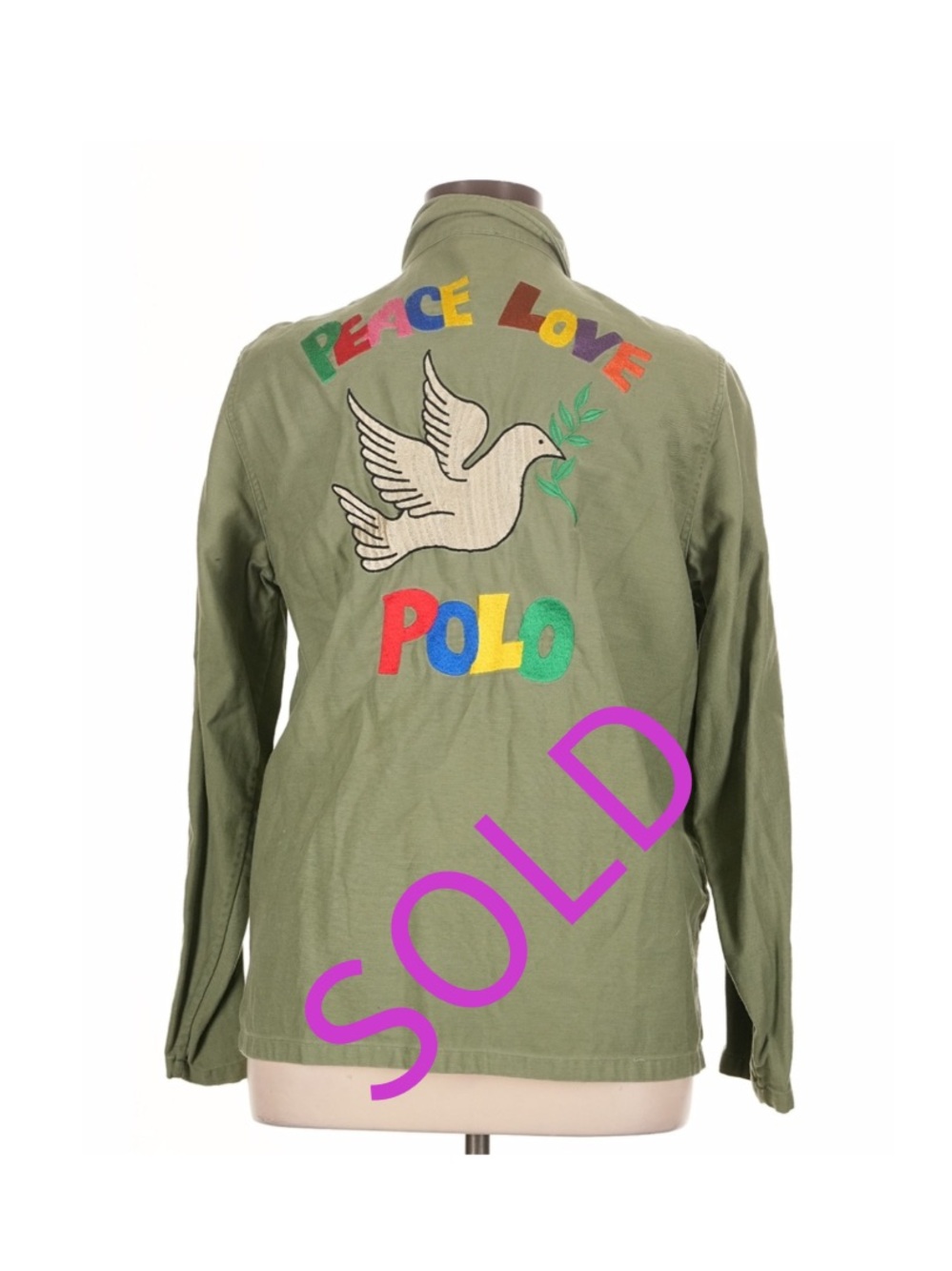 Ralph Lauren Polo cotton utility jacket Peace Love